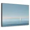 Zeilbootje - Kalme zee - Helderblauwe hemel Textielframe zwart klein -3d