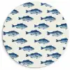 Vis - Patroon - Blauw Wandcirkel kunststof plaat 5mm dik klein 188 -3d