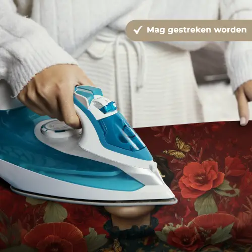 Bloemen - Dieprood - Zonnebril - Vrouw Wandkleed katoen klein -sfeer9