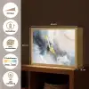 Blauw - Modern - Marmer - Abstract - Goud Light Box met batterij (Wandlamp) middel -USP_websiteoverzichtNL