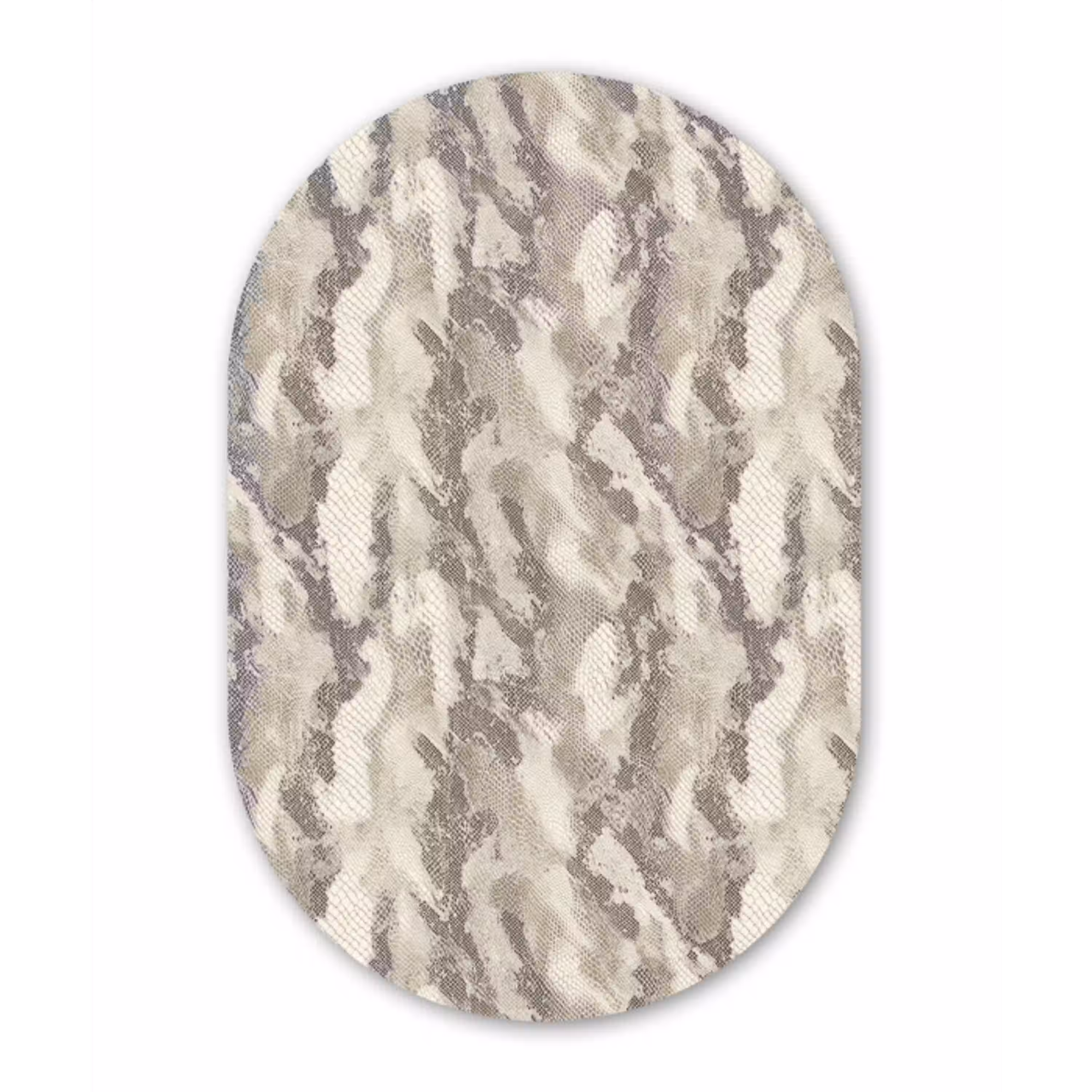 Slang - Patroon - Taupe Wandcirkel Ovaal Aluminium middel 839 -3d