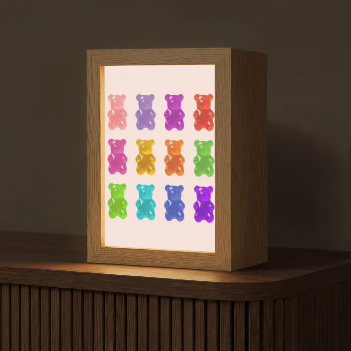 Beer - Kleurrijk - Snoep Light Box met kabel (Tafellamp) klein -z3d_website