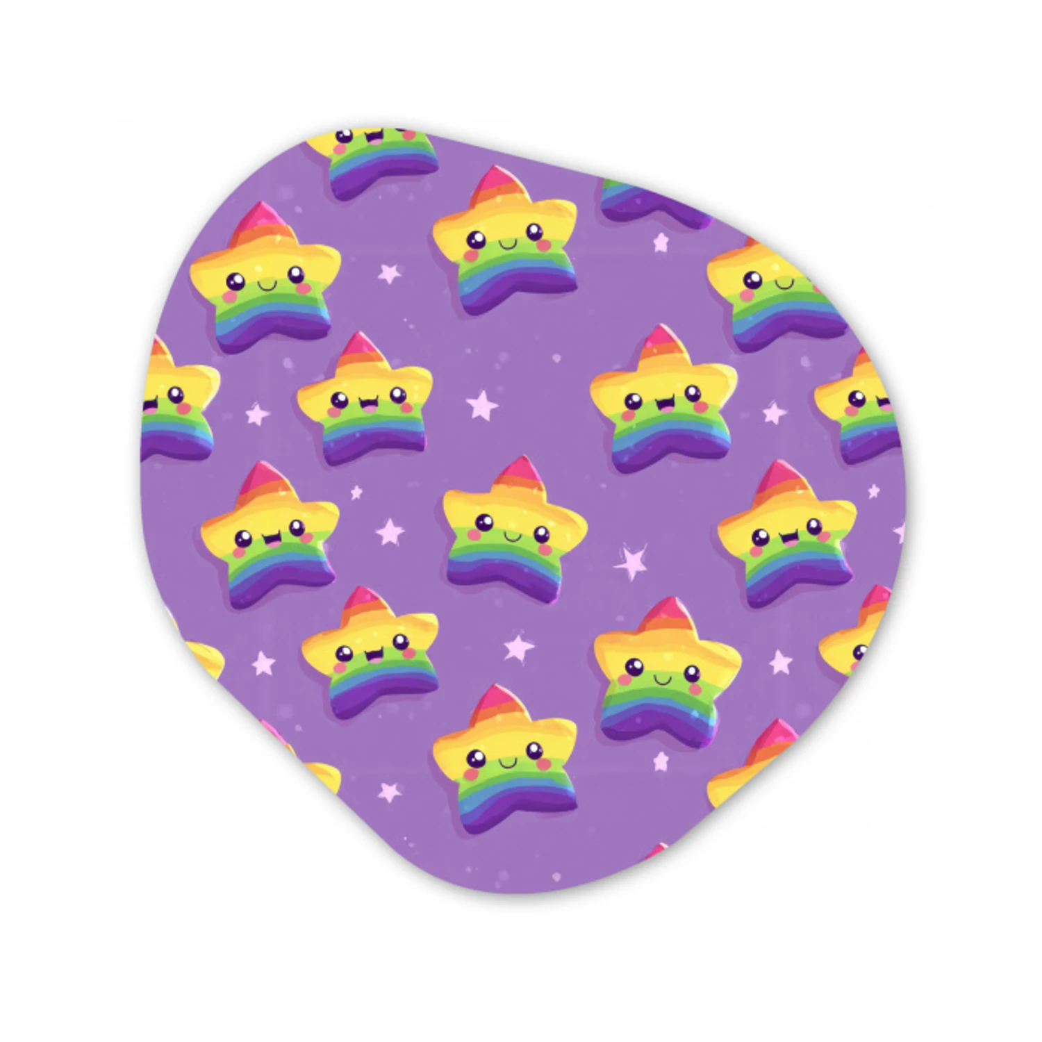 Sterren - Regenboog - Paars Wandcirkel Organisch Forex 3mm klein 629 -3d