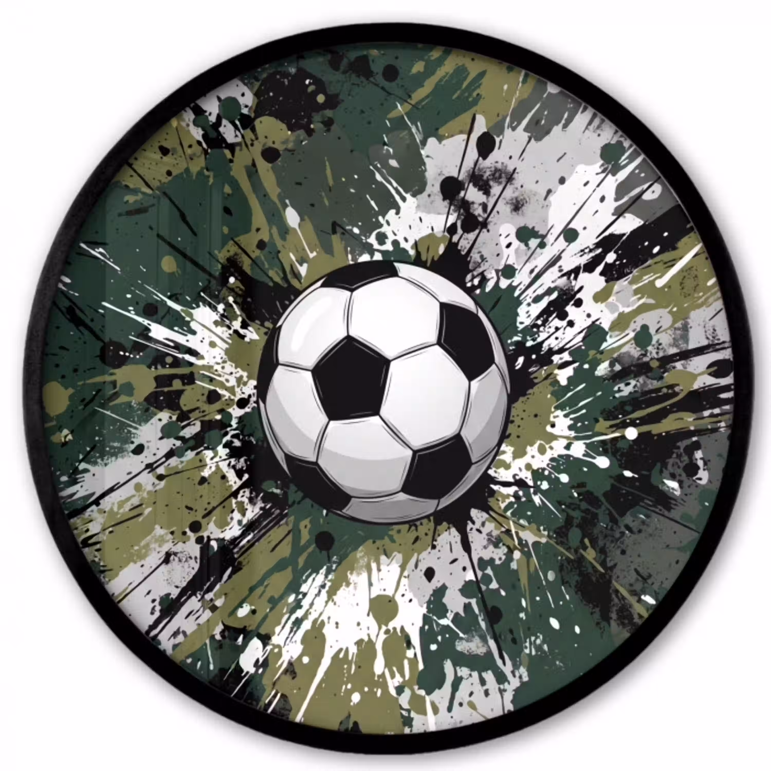 Voetbal - Verf - Spetters - Groen Fotolijst rond zonder passe partout klein -3d