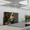 Melkmeisje - Kunst - Panterprint - Vermeer - Schilderij - Oude meesters keuken achterwand spatscherm klein -3d_schuin