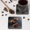 Koffiebonen - Zwevend - Grijs onderzetter kurk middel -sfeer2