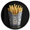 Friet - Porselein - Delfts blauw - Eten Fotolijst rond zonder passe partout klein -3d