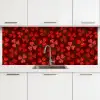 Patroon - Klaver - Rood keuken achterwand 2 middel 871 -3d