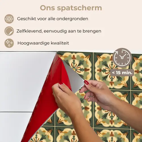 Ornament - Patroon - Groen keuken achterwand spatscherm klein 900 -spatscherm_NL