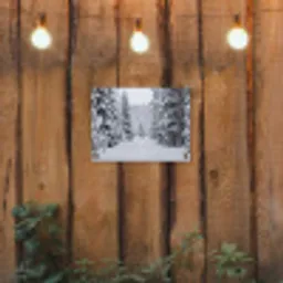 Bos - Winter - Sneeuw - Pad - Natuur tuinposter los doek klein -sfeer1