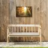Herfstbos in gouden zonlicht Tuinposter op houten frame 2 cm dik klein -sfeer4