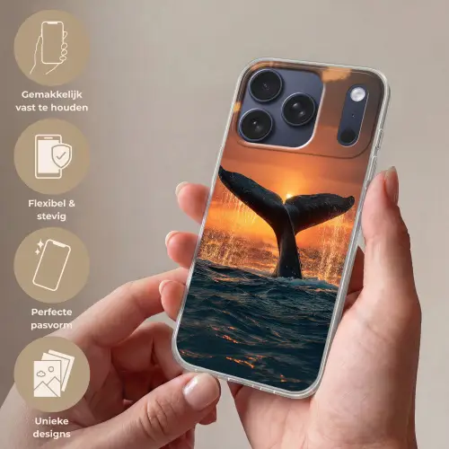 Walvis staart - Water - Zonsondergang Telefoonhoesje iPhone 17 Pro klein -sfeer3_NL