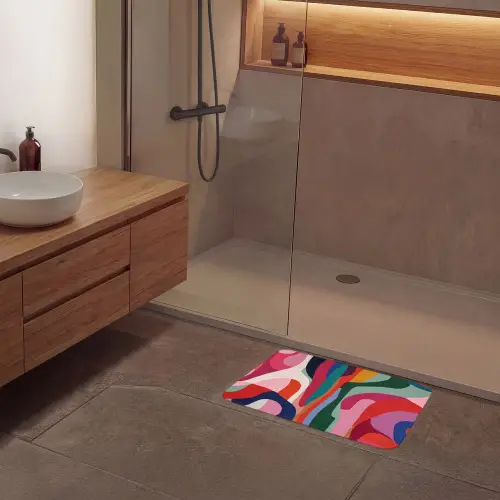 Vormen - Bochten - Kleurrijk - Abstract Badmat klein -sfeer2