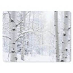 Berkenbomen - Sneeuw - Winter - Bos - Wit muismat rubber klein -3d