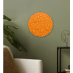 Water - Druppels - Oranje Wandcirkel kunststof plaat 5mm dik klein -sfeer3