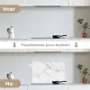 Marmer - Structuur - Wit - Grijs - Steen - Marmerlook keuken achterwand spatscherm klein -voor_na_NL
