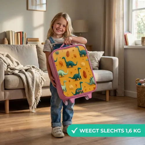 Lange nekken in herfstlandschap Kinderkoffer - Roze klein -sfeer2_NL