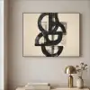 Cirkels - Lijnen - Vormen - Zwart Textielframe zwart klein -sfeer2