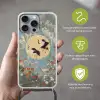 Kraanvogels - Maan - Bloemen - Blauw Hoesje iPhone 16 Pro Max met koord klein -sfeer2_NL