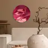 Cocktail - Pink - Luxe Wandcirkel kunststof plaat 5mm dik klein -sfeer1