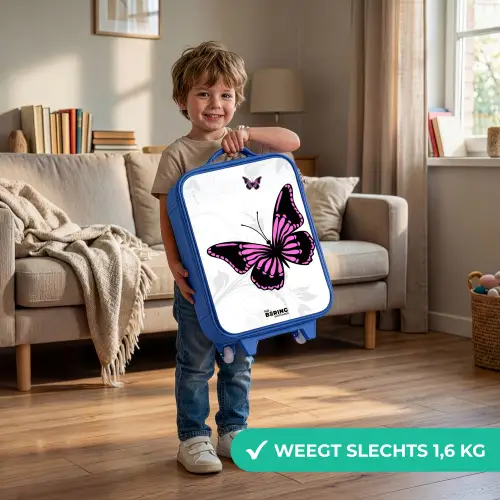 Magenta monarch Kinderkoffer - Blauw klein -sfeer2_NL
