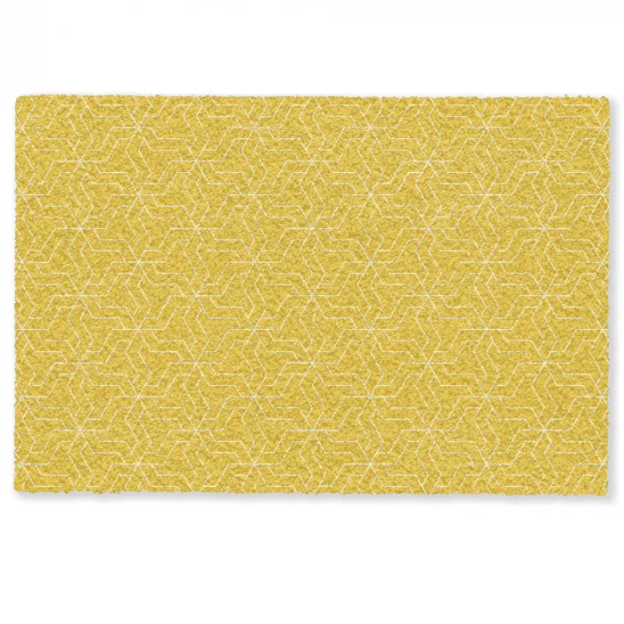 Wit - Geel - Patroon - Geometrisch Deurmat klein 898 -zkaufland3d