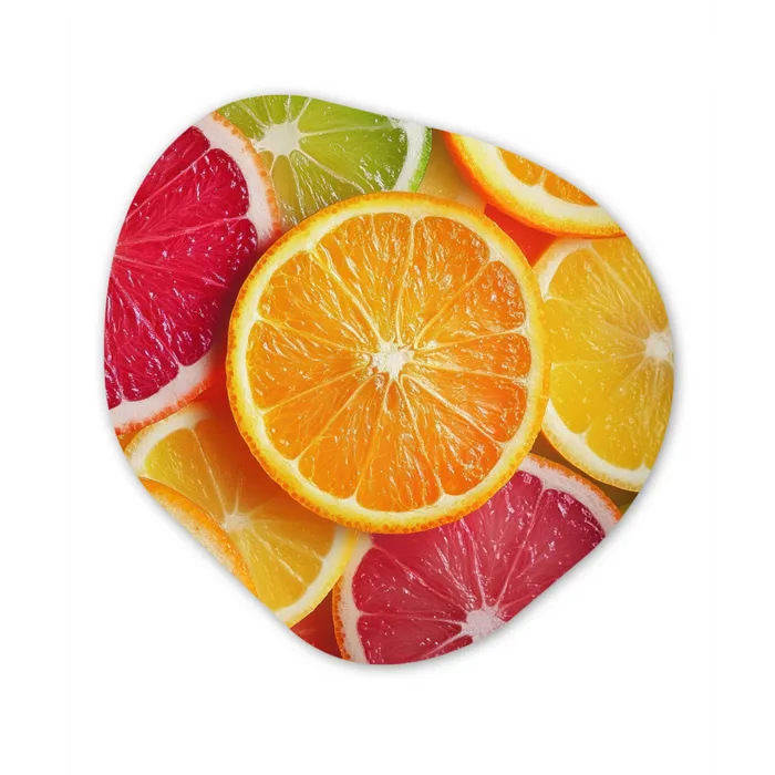 Fruit - Kleurrijk - Close up Wandcirkel Organisch Plexiglas middel -3d