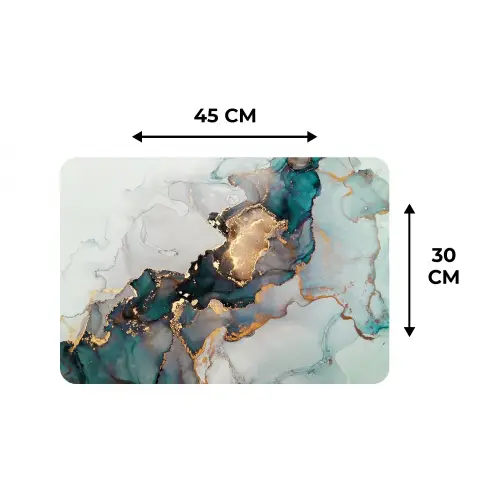 Marmer print - Goud - Blauw Placemat vinyl groot -specs