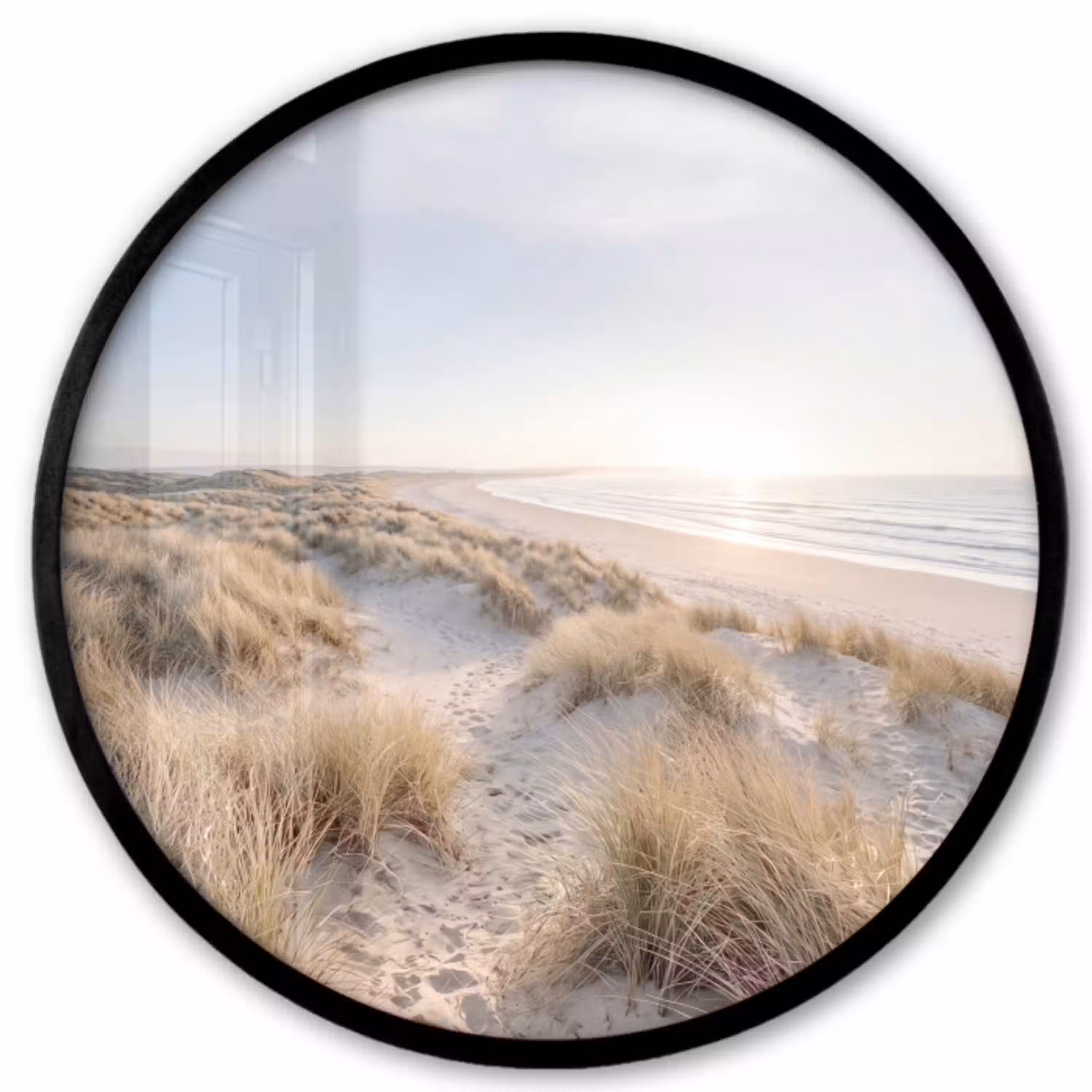Duinen - Strand - Beige Fotolijst rond zonder passe partout klein -3d