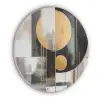 Abstract - Goud - Zilver - Vormen - Aesthetic - Modern Akoestische PET Vilt - Rond klein -3d