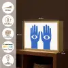 Handen - Twee - Ogen - Blauw Light Box met batterij (Wandlamp) middel -USP_websiteoverzichtNL