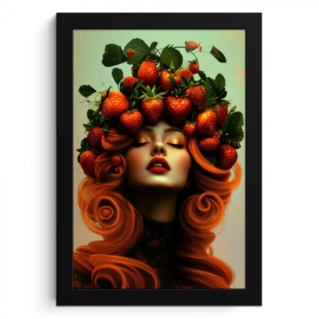 Vrouw - Aardbeien - Kroon KitchenYeah - Keuken - Fotolijst klein -3d