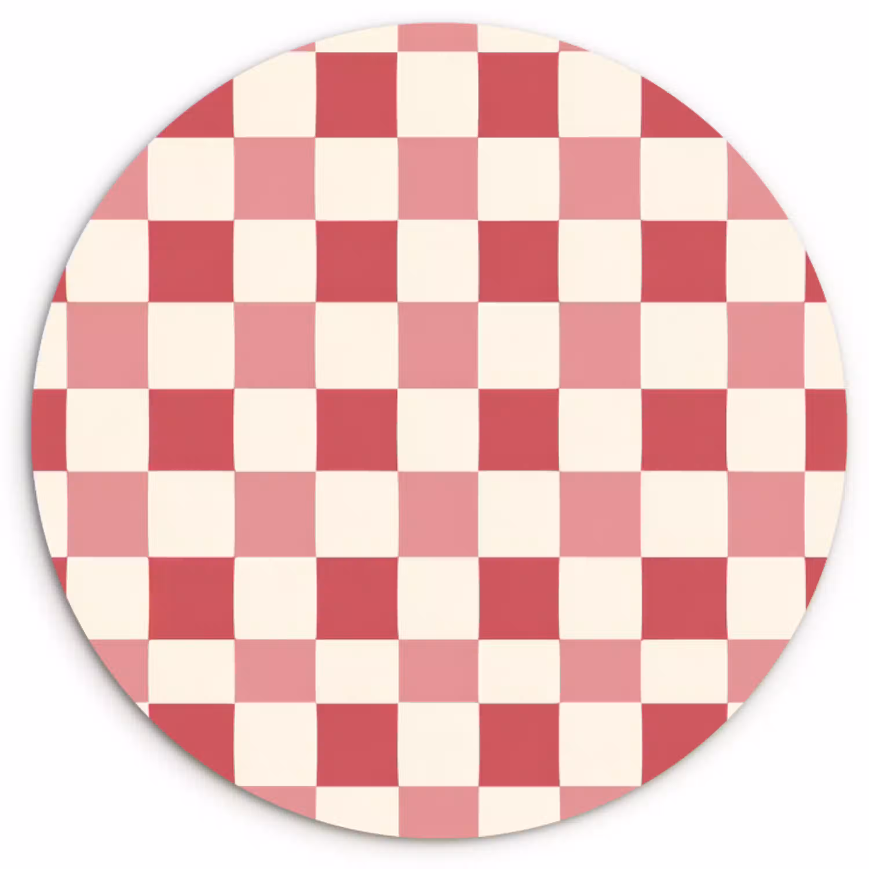 Patroon - Schaak - Roze Wandcirkel kunststof plaat 5mm dik klein 188 -3d