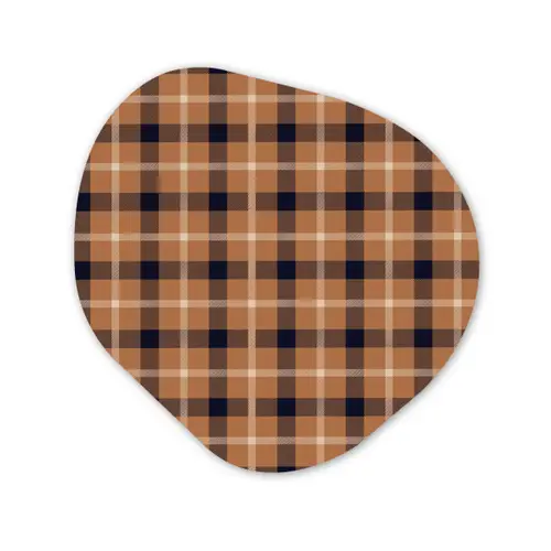 Plaid - Patroon - Vierkant - Bruin Wandcirkel Organisch Forex 3mm klein 629 -3d
