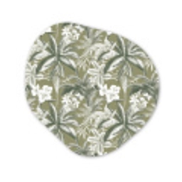 Botanisch - Bloemen - Groen Wandcirkel Organisch Aluminium middel 851 -3d