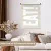 Eten - Decoratie - Beige - Wit Wandkleed katoen klein -sfeer1