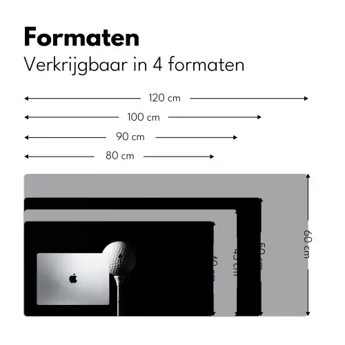 Golfbal - Minimalistisch - Wit Muismat XXL klein -sfeer5