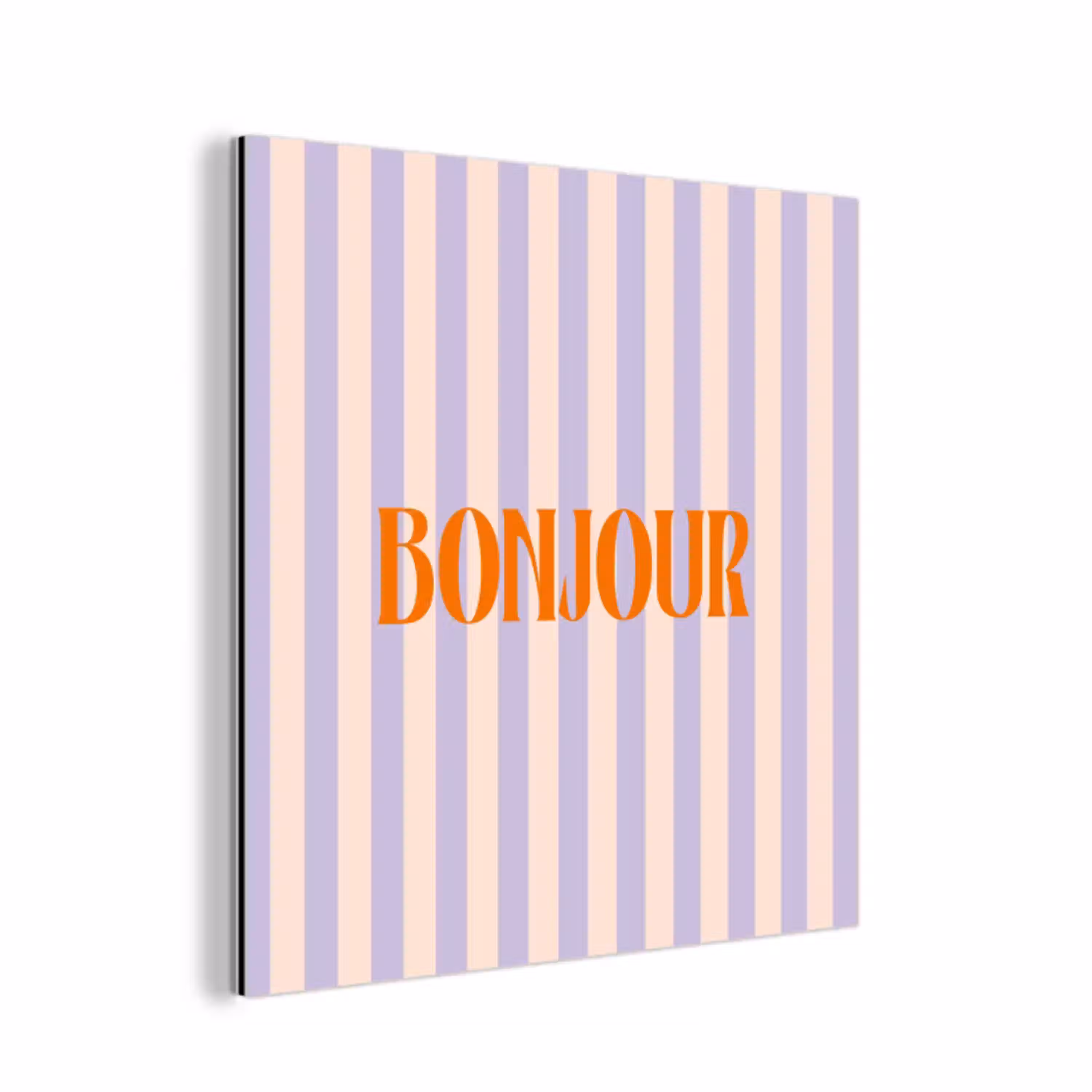Lila - Oranje - Strepen - Bonjour aluminium wit klein -3d