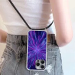 Dynamisch - Ruimte - Kleurrijk Hoesje iPhone 16 Pro Max met koord klein -sfeer5