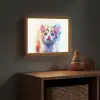 Kat - Portret - Kleuren - Verf - Wit Light Box met batterij (Wandlamp kind) middel -sfeer5_kind