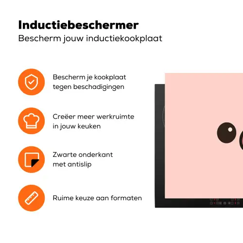 Varken - Roze - Minimalistisch Inductie beschermer vinyl 3mm klein -zzzzzzz-td-ups