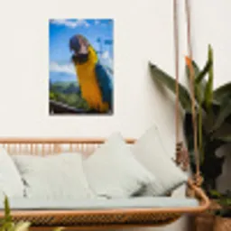 Vogel - Papegaai - Geel tuinposter los doek klein -sfeer7