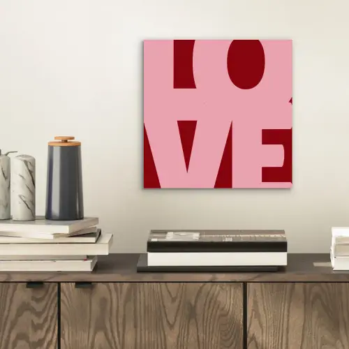 Love - Rood - Blokletters aluminium wit klein -sfeer1