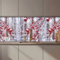 Bessen - Takken - Sneeuw - Winter - Kleurrijk keuken achterwand 2 middel zz_3dshopping