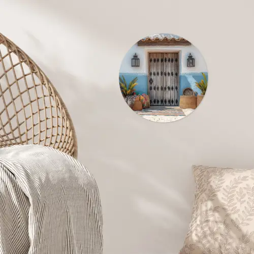 Deur - Manden - Planten Wandcirkel behangsticker klein -sfeer4
