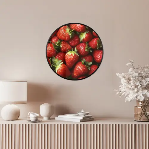 Aardbei - Fruit - Rood Fotolijst rond zonder passe partout klein -sfeer3
