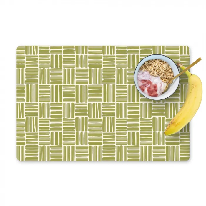 Vlecht - Patroon - Groen Placemat vinyl groot 368 -zzzproduct_Kitchenyeah-website