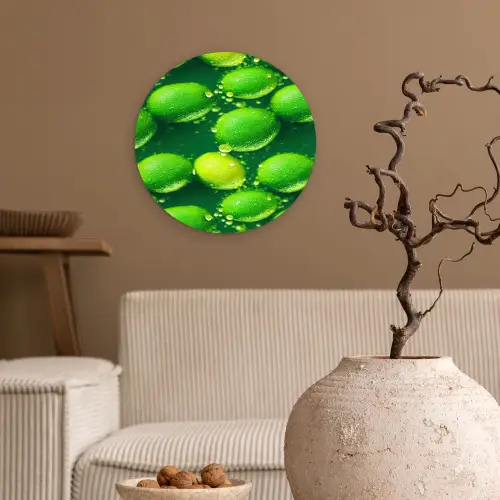Limoen - Groen - Water Wandcirkel kunststof plaat 5mm dik klein 188 -sfeer1