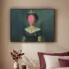 Kroon - Roze druipend verf - Portret Textielframe - compleet frame klein -sfeer1