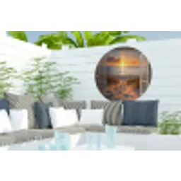 Doorkijk - Strand - Duinen - Zonsondergang Wandcirkel tuinposter met ringen klein -buiten2